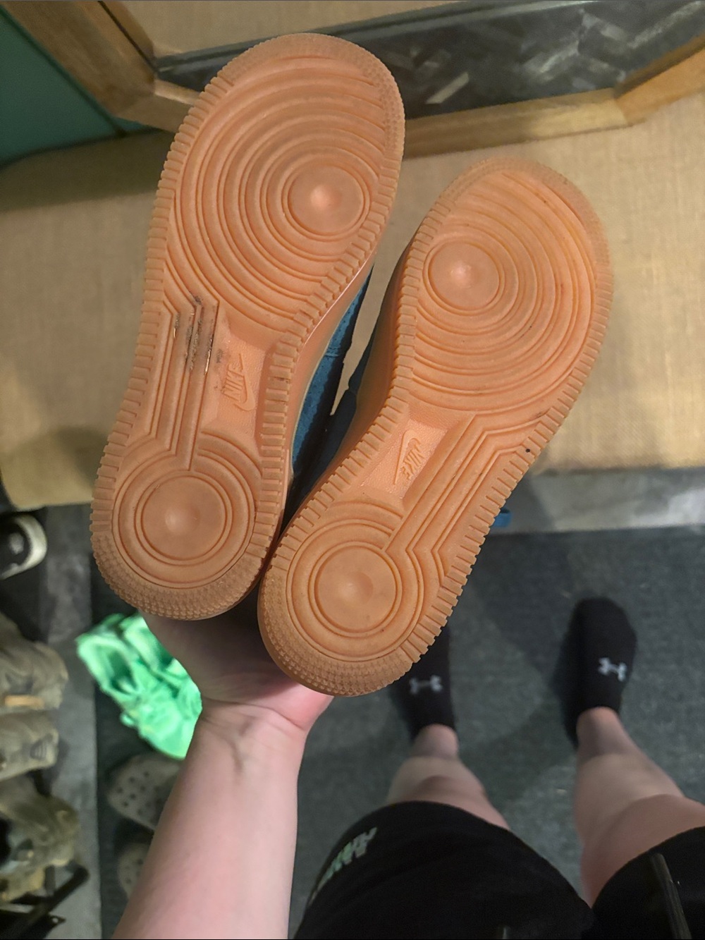 Nike Teal Suede Sneakers with Gum Sole - Picture 6 of 6